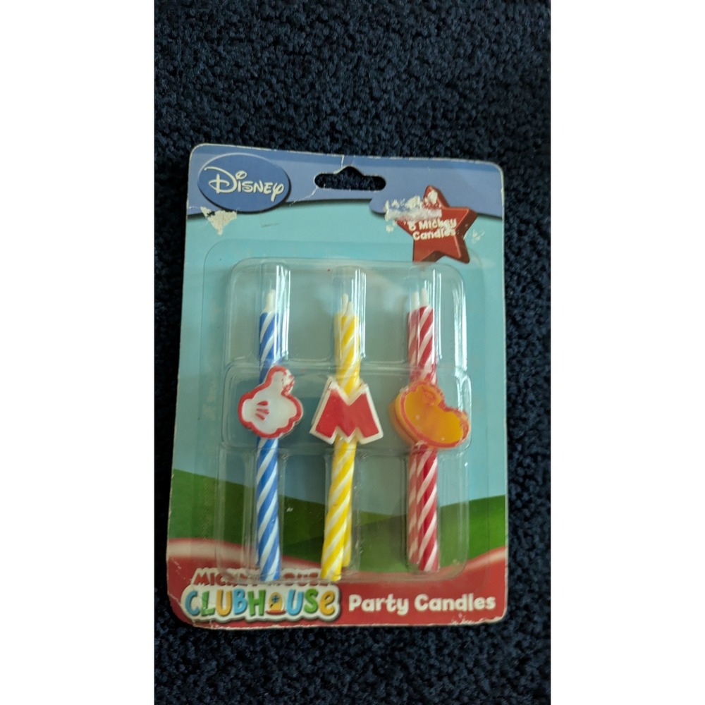 Vintage Mickey Mouse Club House Candle Cake Topper Birthday Cake Disney 6 Candle